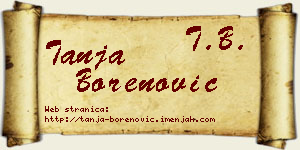 Tanja Borenović vizit kartica